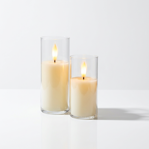 White background studio candles 1